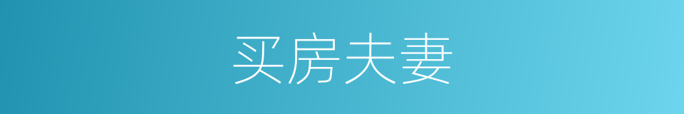 买房夫妻的同义词