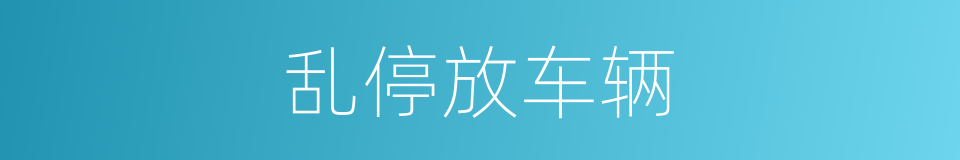 乱停放车辆的同义词