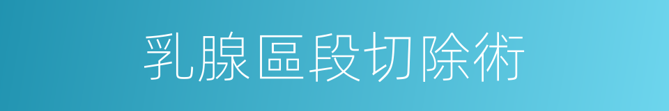 乳腺區段切除術的同義詞