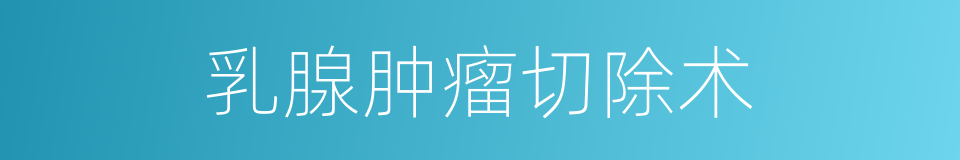 乳腺肿瘤切除术的同义词