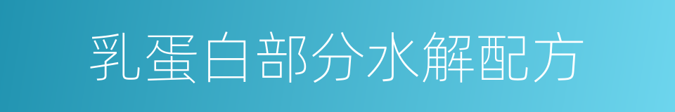 乳蛋白部分水解配方的同义词