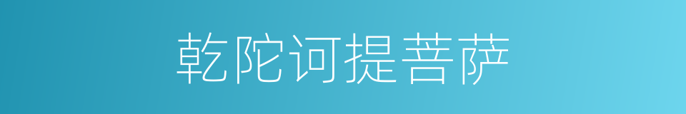 乾陀诃提菩萨的同义词