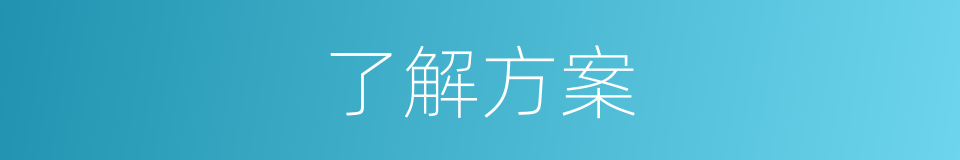 了解方案的同义词