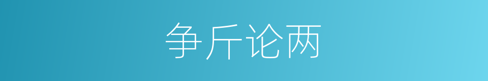 争斤论两的意思
