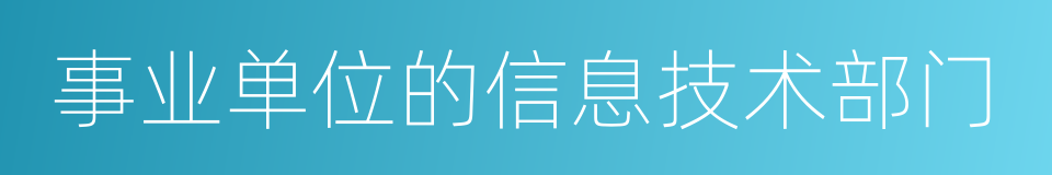 事业单位的信息技术部门的同义词