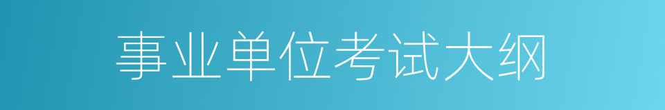事业单位考试大纲的同义词