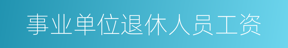 事业单位退休人员工资的同义词
