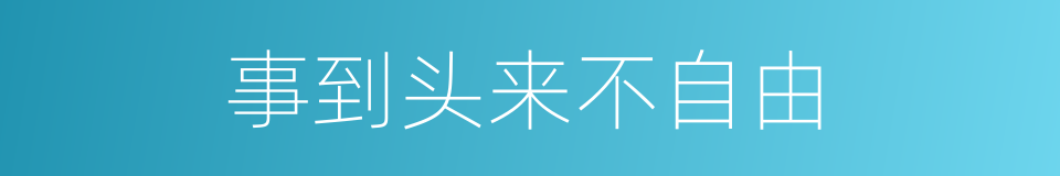 事到头来不自由的同义词