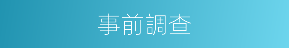 事前調查的同義詞