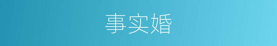 事实婚的意思