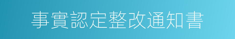 事實認定整改通知書的同義詞