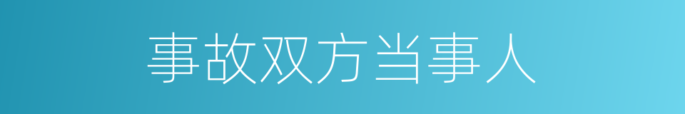 事故双方当事人的同义词