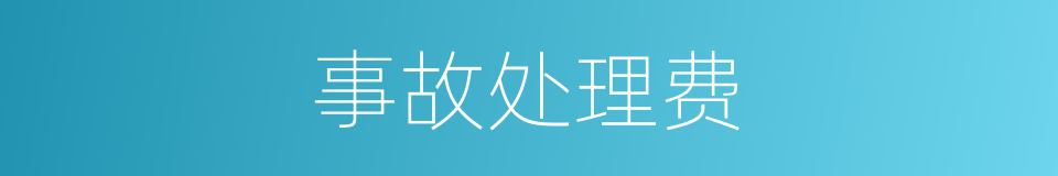 事故处理费的同义词