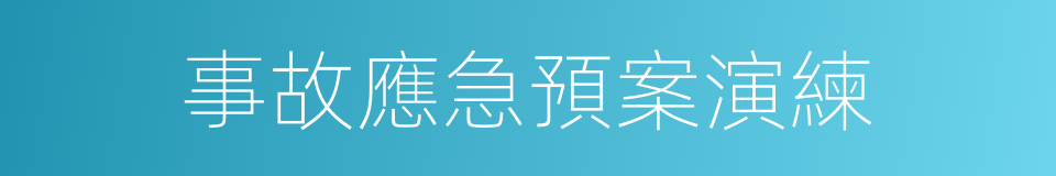 事故應急預案演練的同義詞