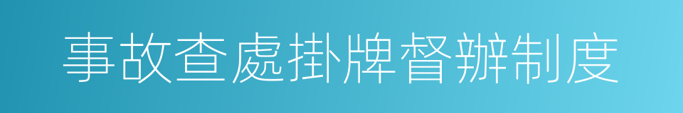 事故查處掛牌督辦制度的同義詞