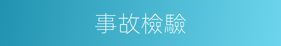 事故檢驗的同義詞