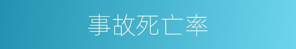 事故死亡率的同义词