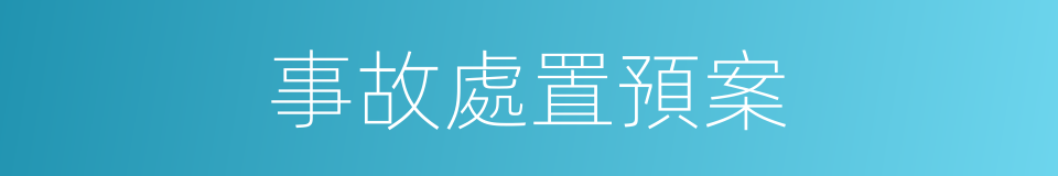 事故處置預案的同義詞