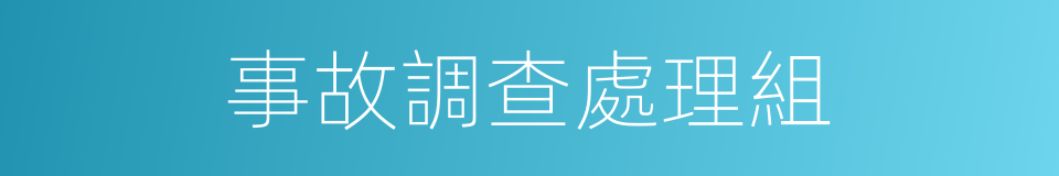 事故調查處理組的同義詞