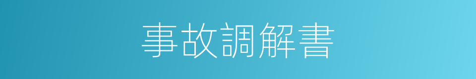 事故調解書的同義詞