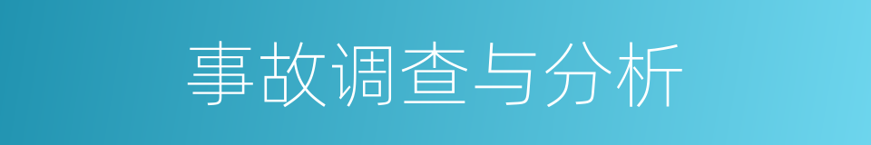 事故调查与分析的同义词