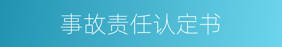 事故责任认定书的同义词