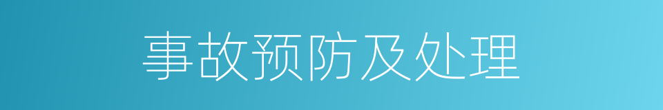 事故预防及处理的同义词