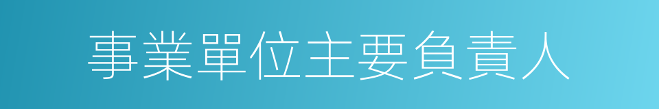 事業單位主要負責人的同義詞