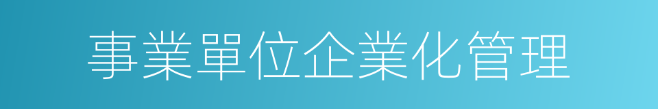 事業單位企業化管理的同義詞