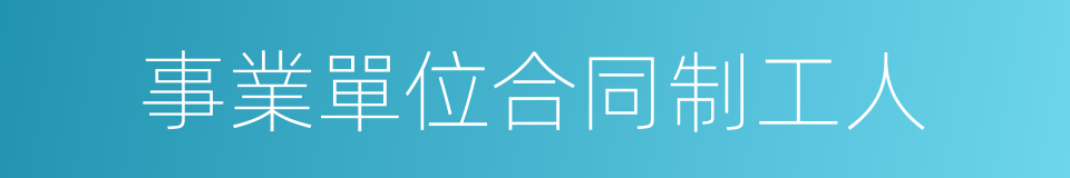 事業單位合同制工人的同義詞