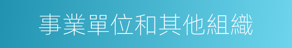 事業單位和其他組織的同義詞