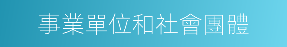 事業單位和社會團體的同義詞