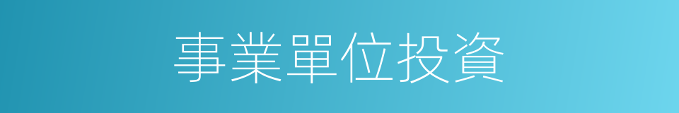 事業單位投資的同義詞