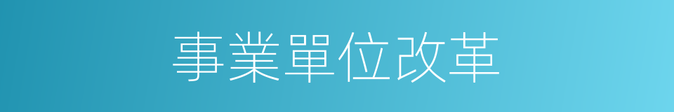 事業單位改革的同義詞