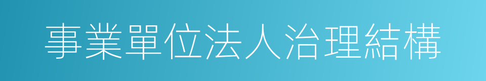 事業單位法人治理結構的同義詞