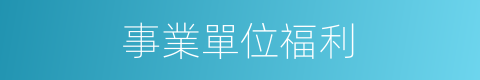事業單位福利的同義詞