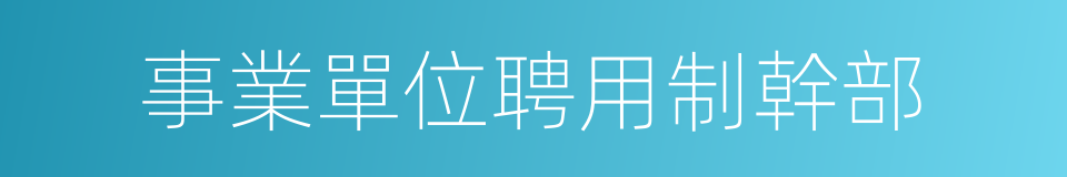 事業單位聘用制幹部的同義詞