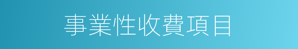 事業性收費項目的同義詞