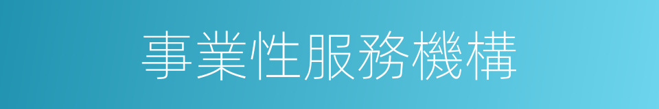 事業性服務機構的同義詞