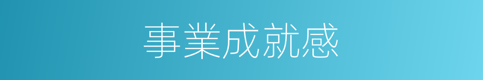 事業成就感的同義詞