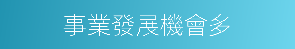 事業發展機會多的同義詞