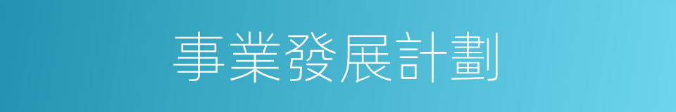 事業發展計劃的同義詞