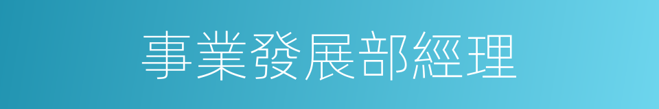 事業發展部經理的同義詞