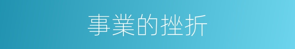 事業的挫折的同義詞