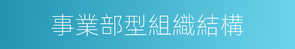 事業部型組織結構的同義詞