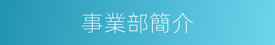 事業部簡介的同義詞