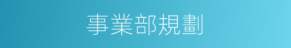 事業部規劃的同義詞