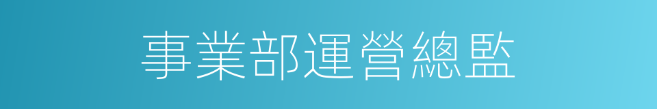 事業部運營總監的同義詞