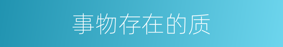 事物存在的质的同义词