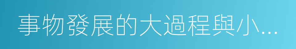 事物發展的大過程與小過程的同義詞